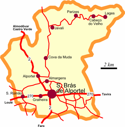 Mapa MICHELIN São Brás de Alportel - mapa São Brás de Alportel - ViaMichelin